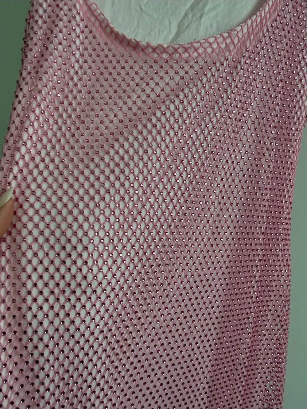 Sequin Rhinestone Pink Maxi Dress - Picture 6 of 6